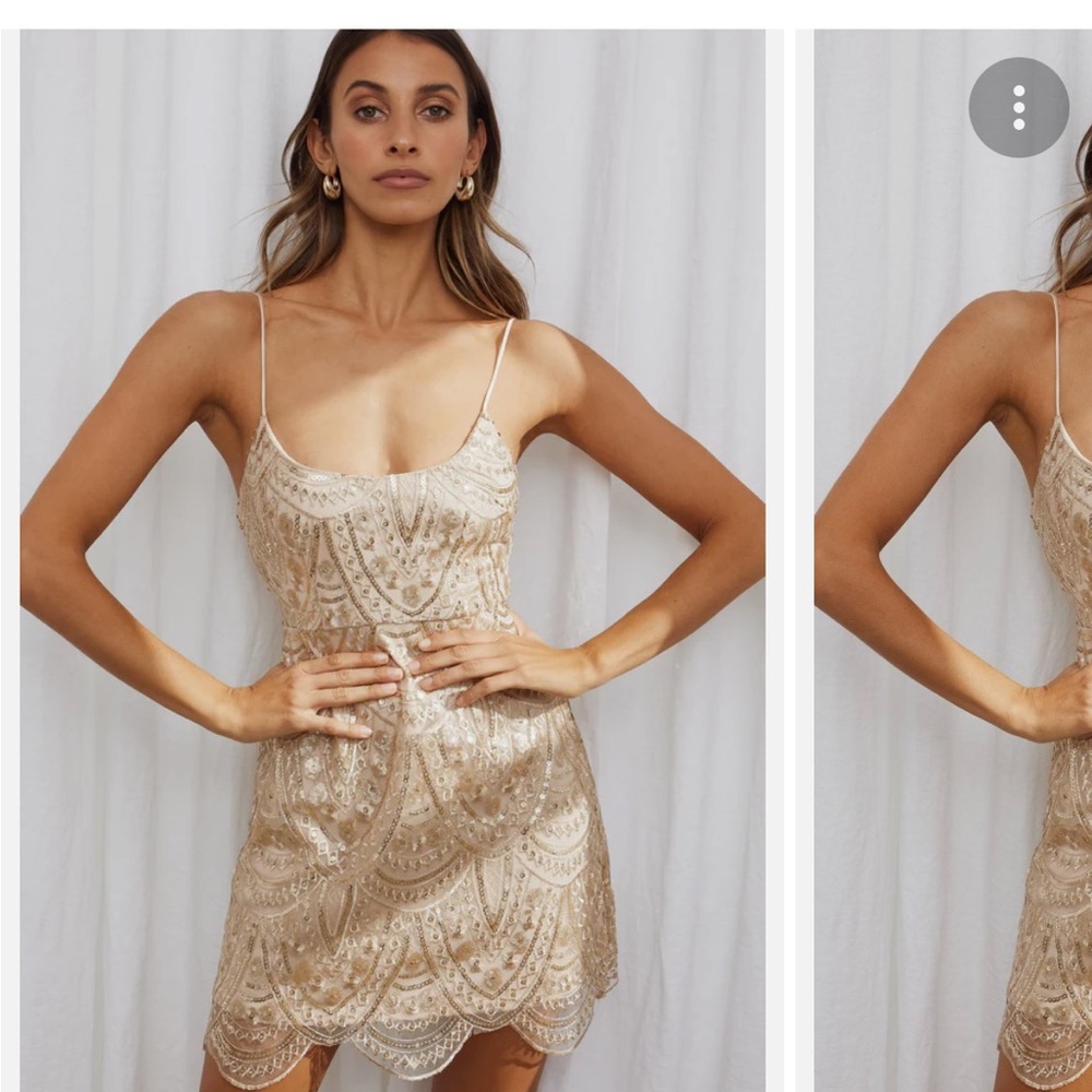 Selfie Leslie Women Gold Dress Size XS